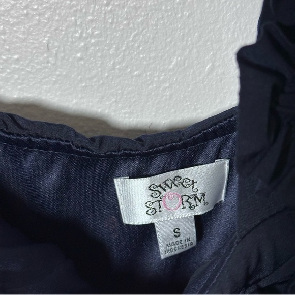 Sweet Storm Women Party One Shoulder Navy Blue Dress size small - Picture 5 of 9